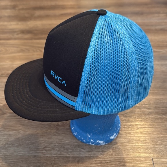 RVCA SnapBack Baseball Trucker Hat Blue Black - Picture 2 of 6